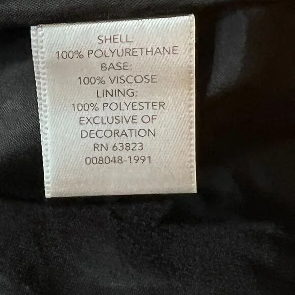 Christopher & Banks Black Faux Leather Jacket Floral Embroidery Snap Zip Large - Picture 15 of 16